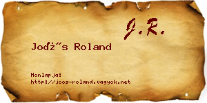 Joós Roland névjegykártya