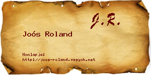 Joós Roland névjegykártya